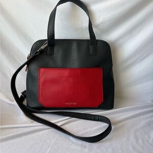 Nautica Black and Red Shoulder Bag